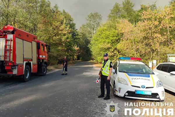 На Полтавщині триває масштабна лісова пожежа